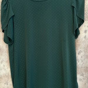 Michael Kors Dark Green Blouse with Dotted Design